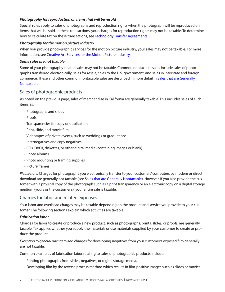 Publication 68 - Tax Tips for Photographer, Photo Finishers, and Film Processing Laboratories - California, Page 5