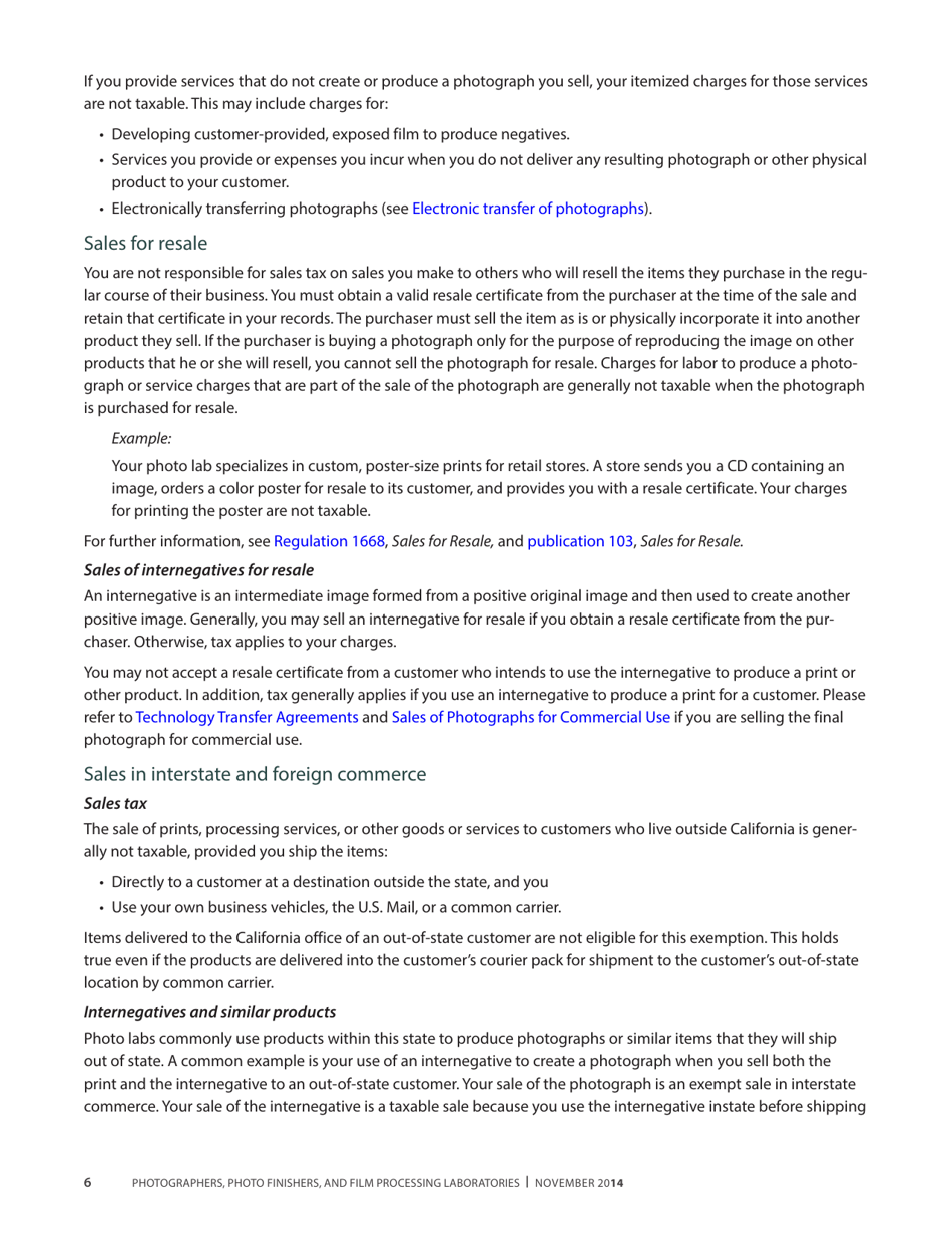 Publication 68 - Tax Tips for Photographer, Photo Finishers, and Film Processing Laboratories - California, Page 9