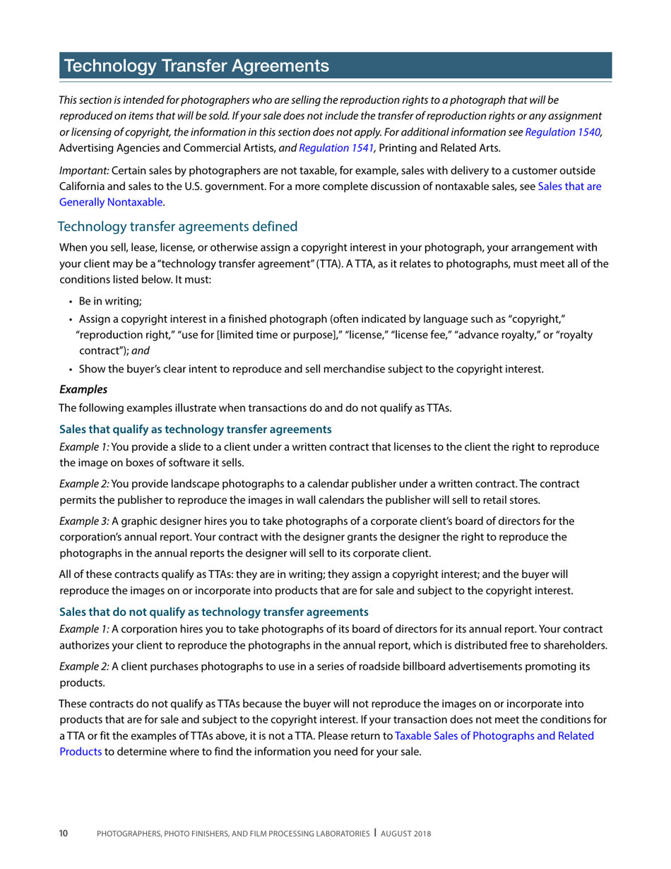 Publication 68 - Tax Tips for Photographer, Photo Finishers, and Film Processing Laboratories - California, Page 13