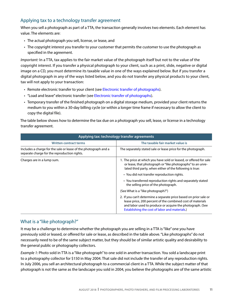 Publication 68 - Tax Tips for Photographer, Photo Finishers, and Film Processing Laboratories - California, Page 14
