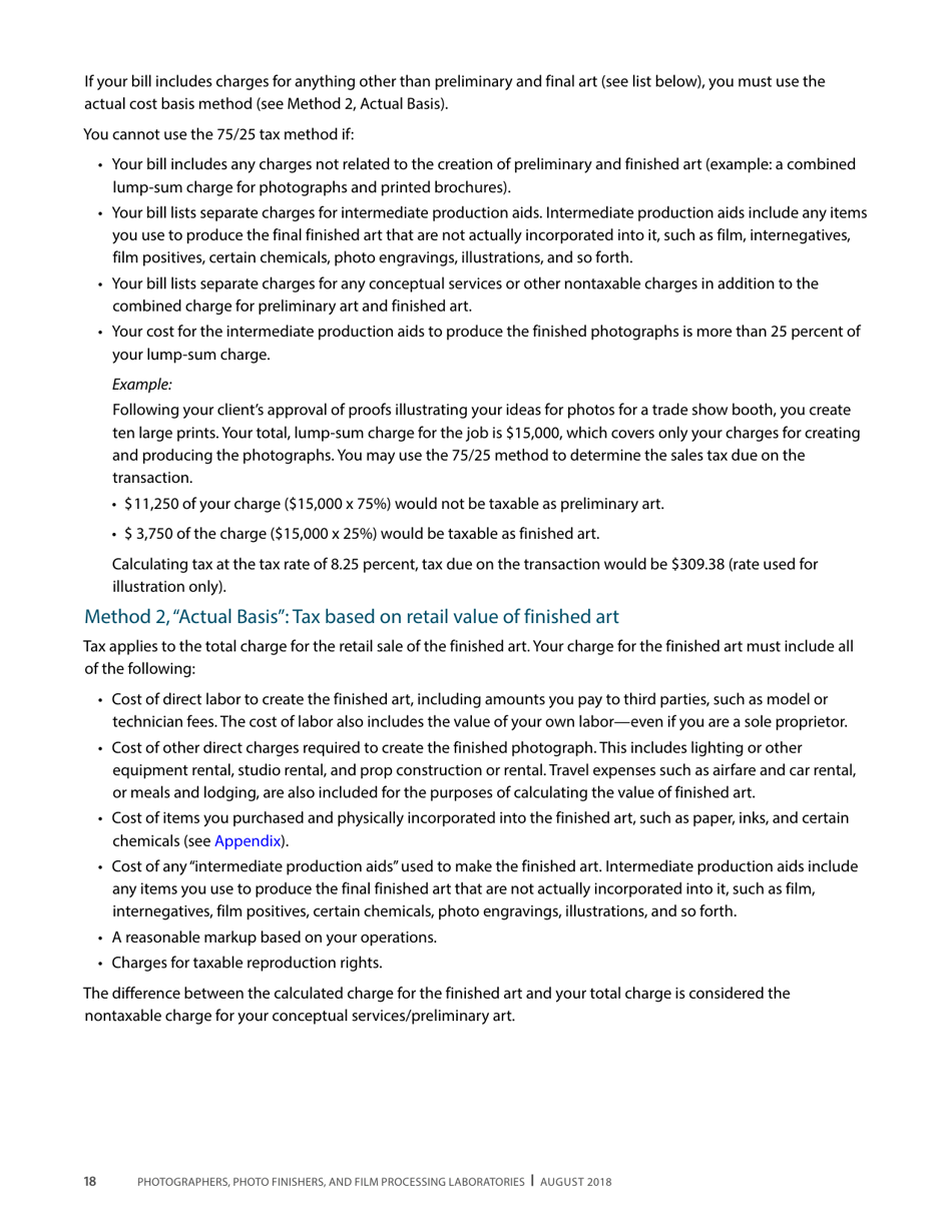 Publication 68 - Tax Tips for Photographer, Photo Finishers, and Film Processing Laboratories - California, Page 21
