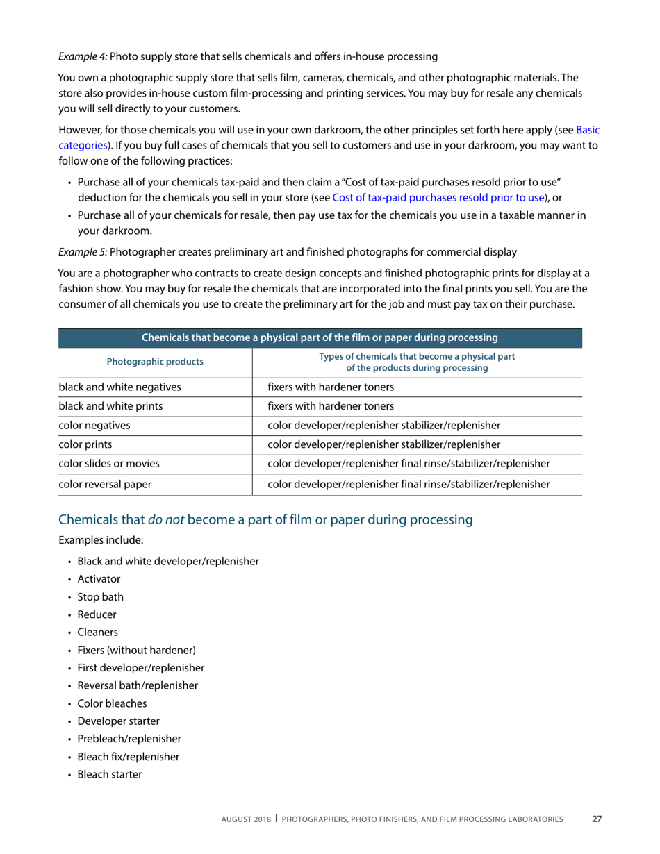 Publication 68 - Tax Tips for Photographer, Photo Finishers, and Film Processing Laboratories - California, Page 30
