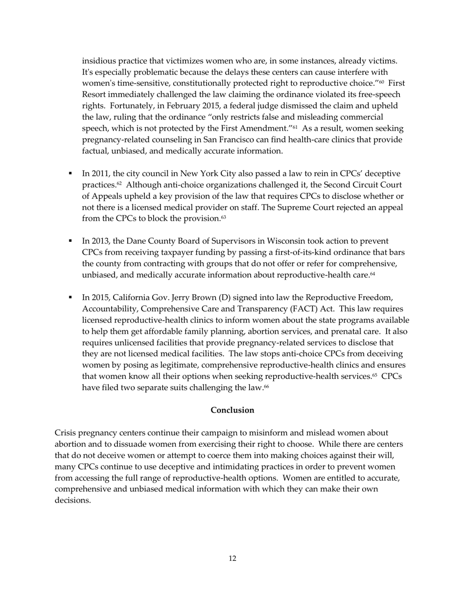 The Truth About Crisis Pregnancy Centers - Naral Pro-Choice America, Page 12
