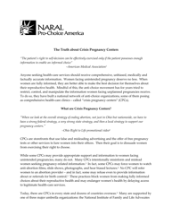 The Truth About Crisis Pregnancy Centers - Naral Pro-Choice America