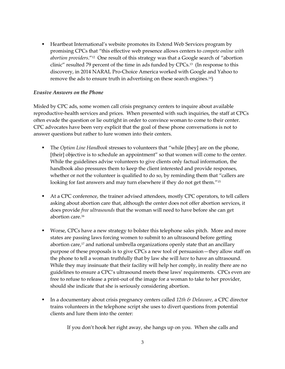 The Truth About Crisis Pregnancy Centers - Naral Pro-Choice America, Page 3