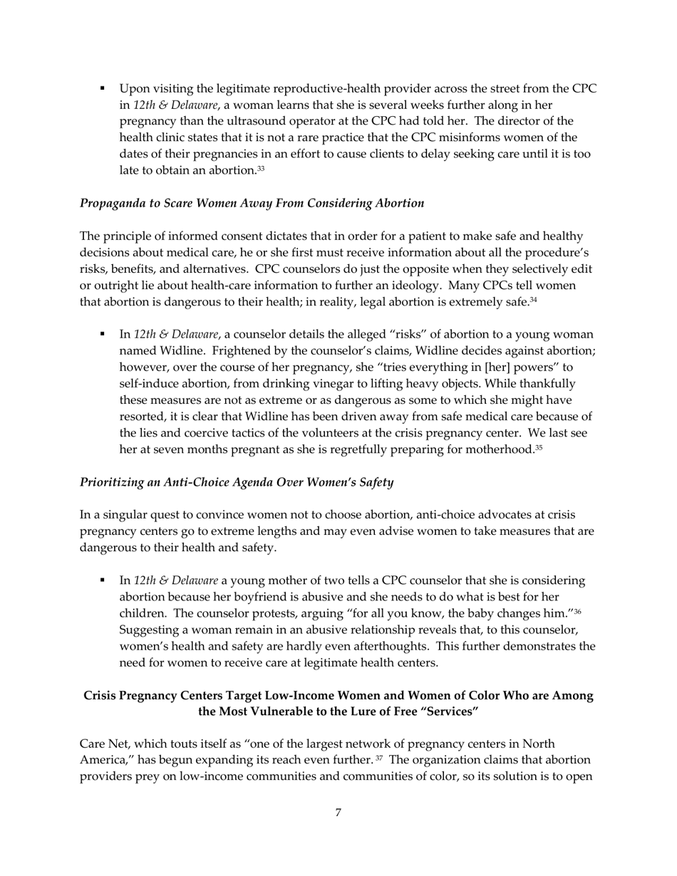 The Truth About Crisis Pregnancy Centers - Naral Pro-Choice America, Page 7