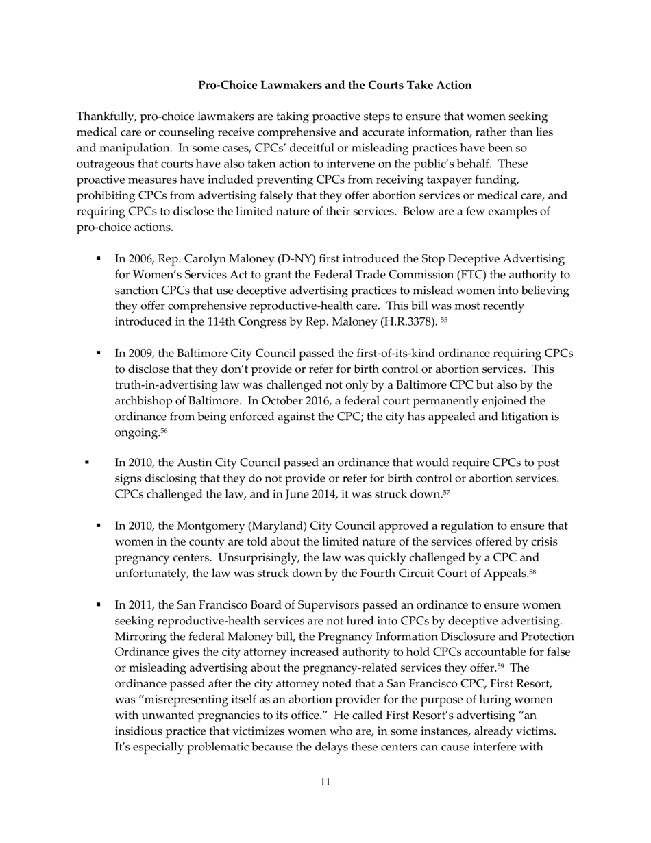 The Truth About Crisis Pregnancy Centers - Naral Pro-Choice America, Page 11