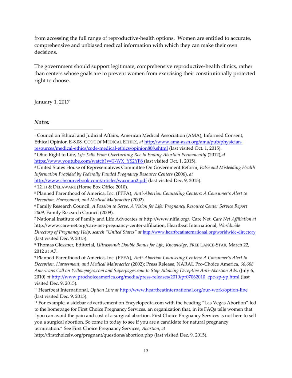 The Truth About Crisis Pregnancy Centers - Naral Pro-Choice America, Page 13