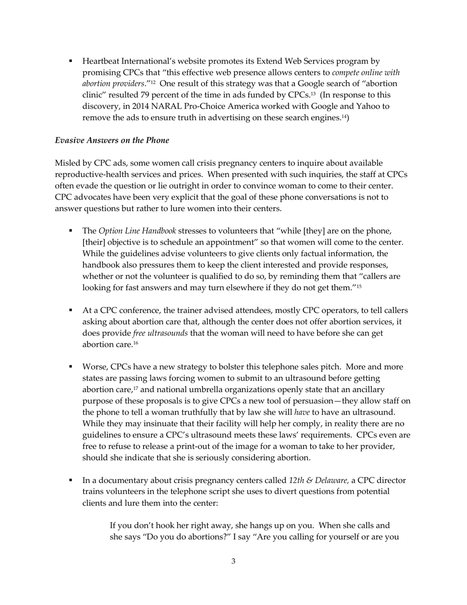 The Truth About Crisis Pregnancy Centers - Naral Pro-Choice America, Page 3