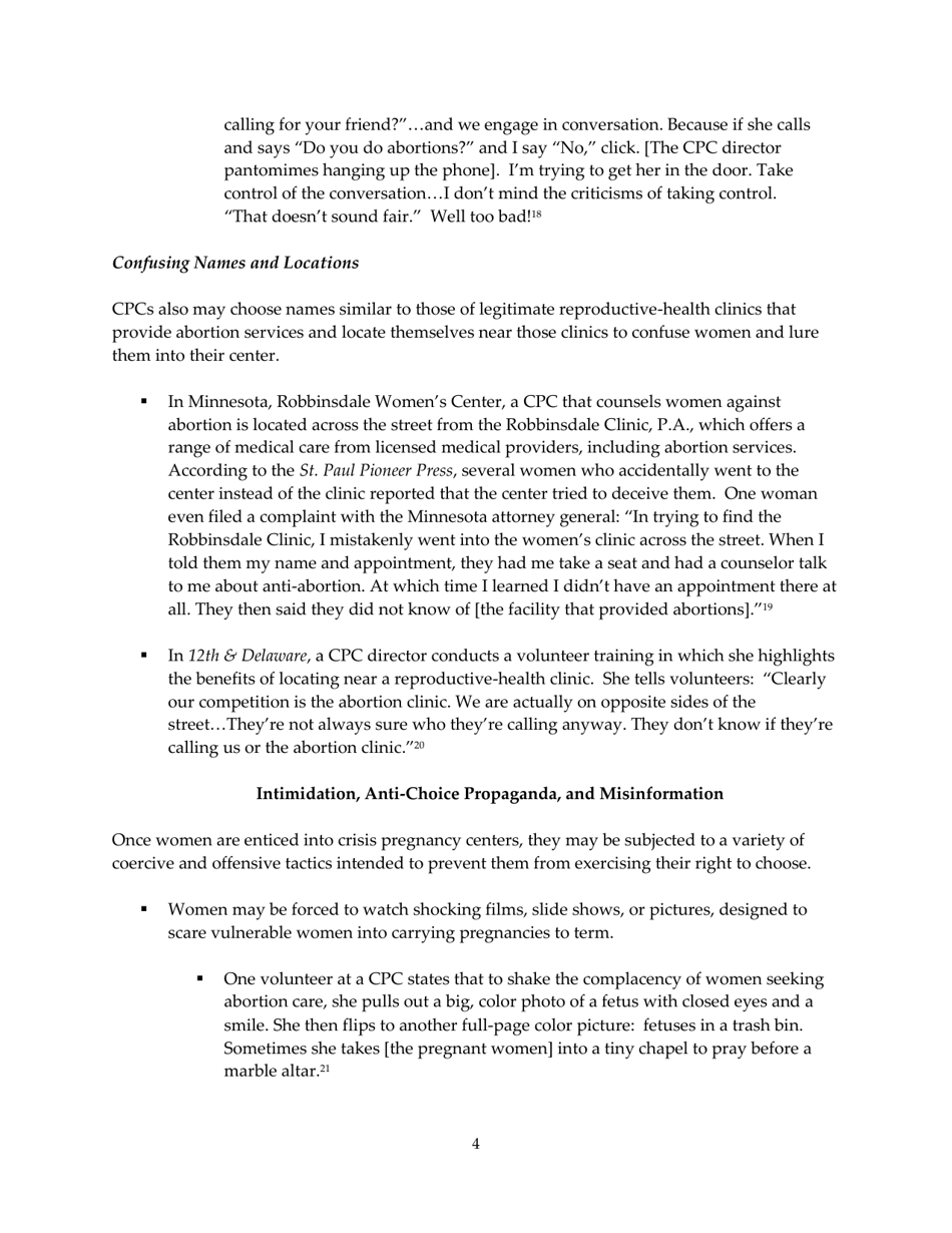The Truth About Crisis Pregnancy Centers - Naral Pro-Choice America, Page 4