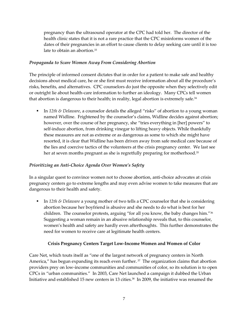 The Truth About Crisis Pregnancy Centers - Naral Pro-Choice America, Page 7