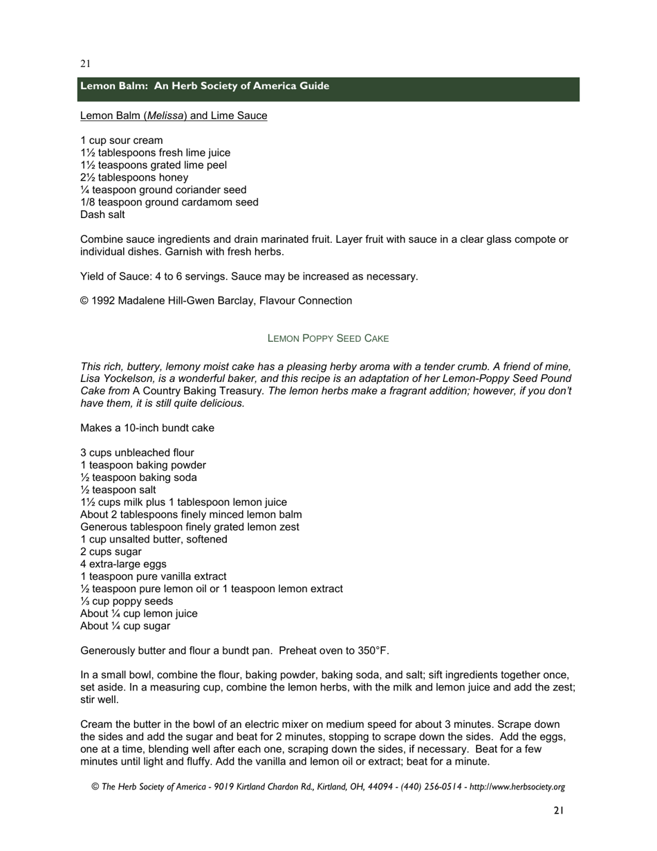 Lemon Balm: an Herb Society of America Guide, Page 21
