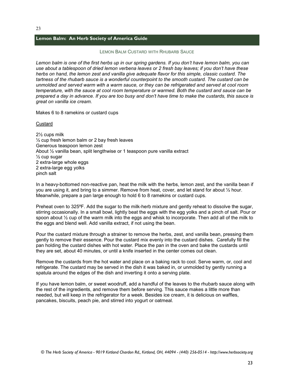 Lemon Balm: an Herb Society of America Guide, Page 23