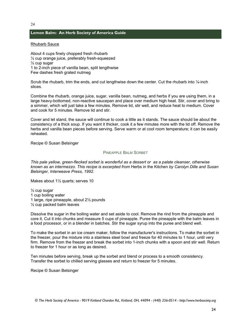 Lemon Balm: an Herb Society of America Guide, Page 24