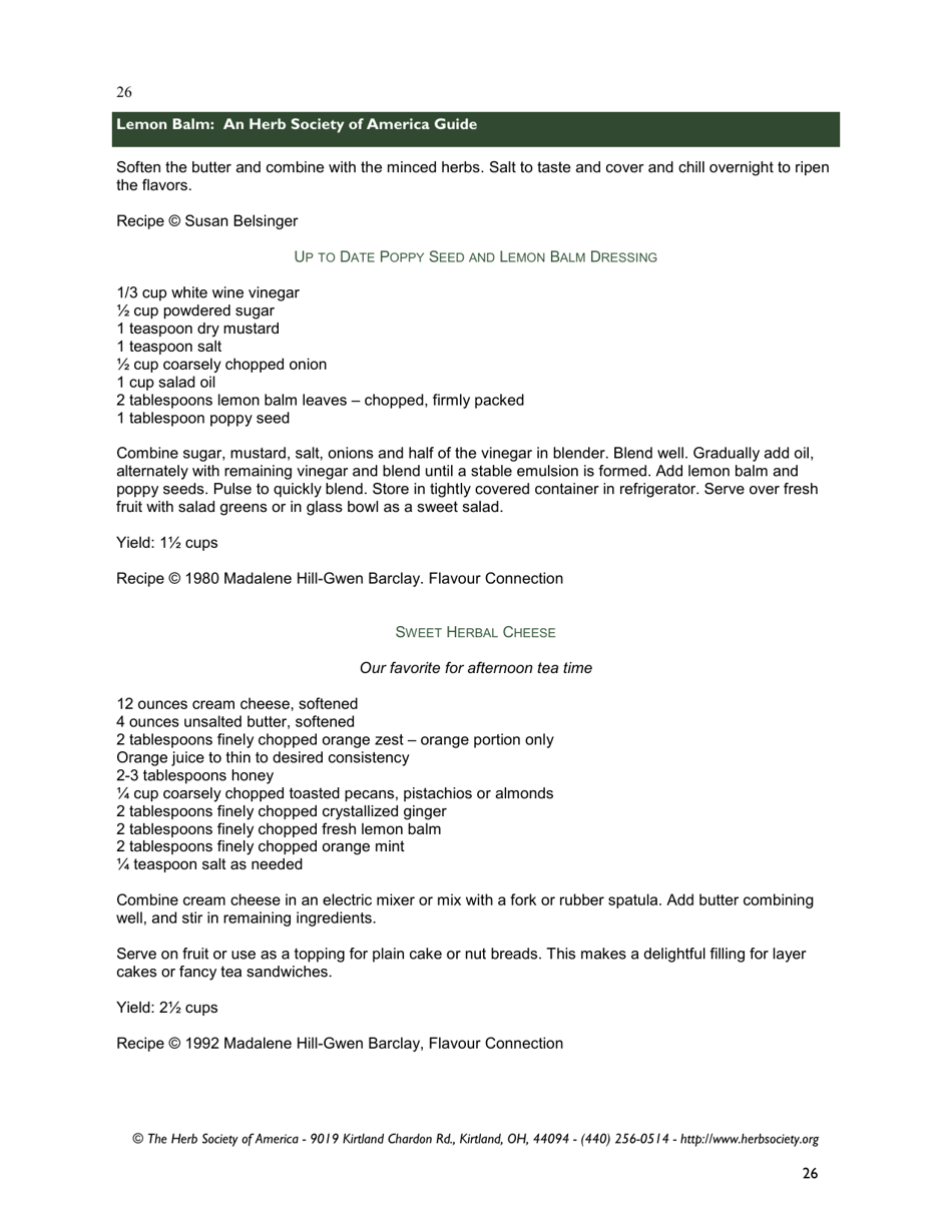 Lemon Balm: an Herb Society of America Guide, Page 26