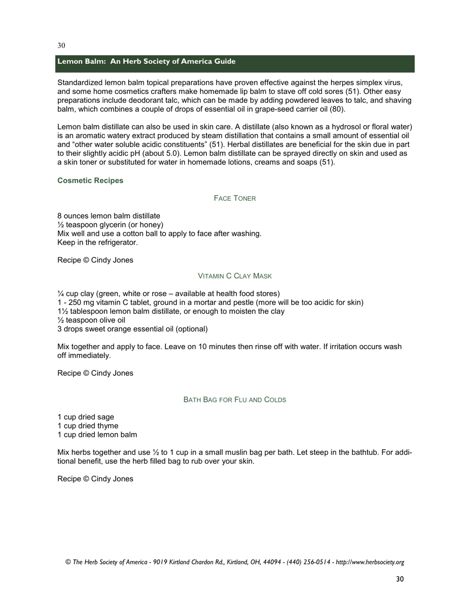 Lemon Balm: an Herb Society of America Guide, Page 30