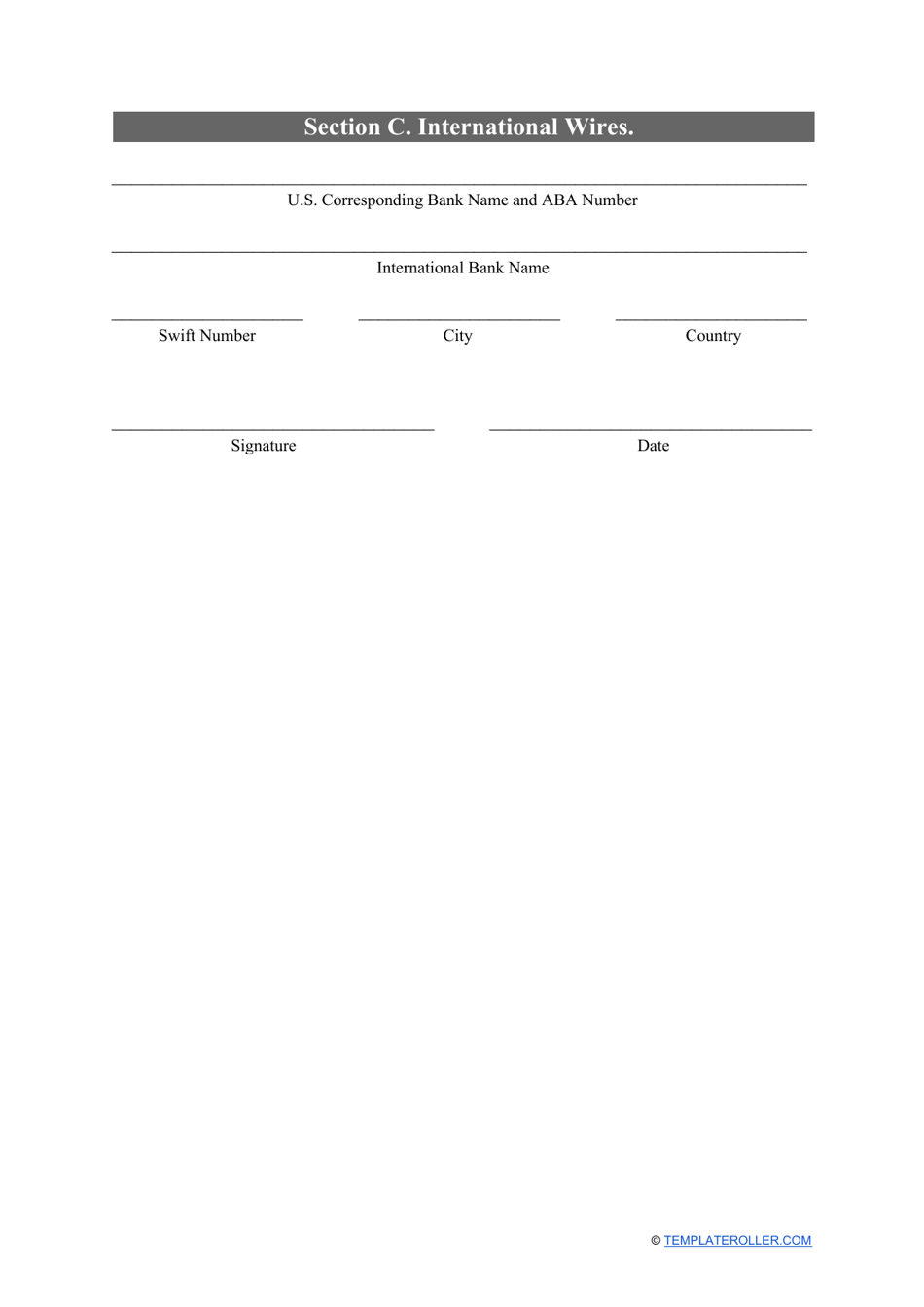 Wire Transfer Form Fill Out Sign Online And Download Pdf Templateroller 8099