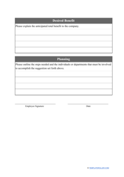 Employee Suggestion Form, Page 2