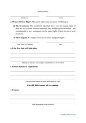 Invention Disclosure Form, Page 2
