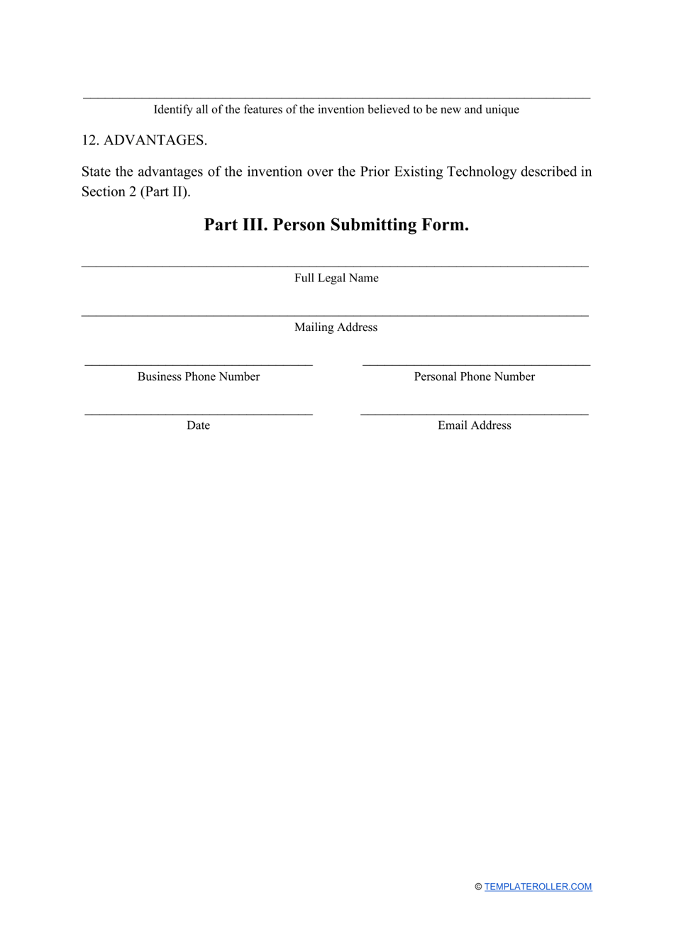 Invention Disclosure Form, Page 4