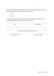 Employee Emergency Contact Form, Page 2