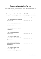 Document preview: Customer Satisfaction Survey Template
