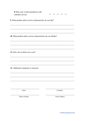 Customer Satisfaction Survey Template, Page 2