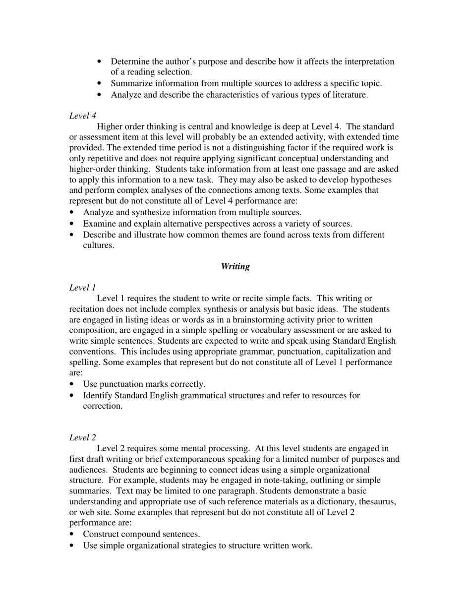 Depth-Of-Knowledge Levels for Four Content Areas - Norman L. Webb ...