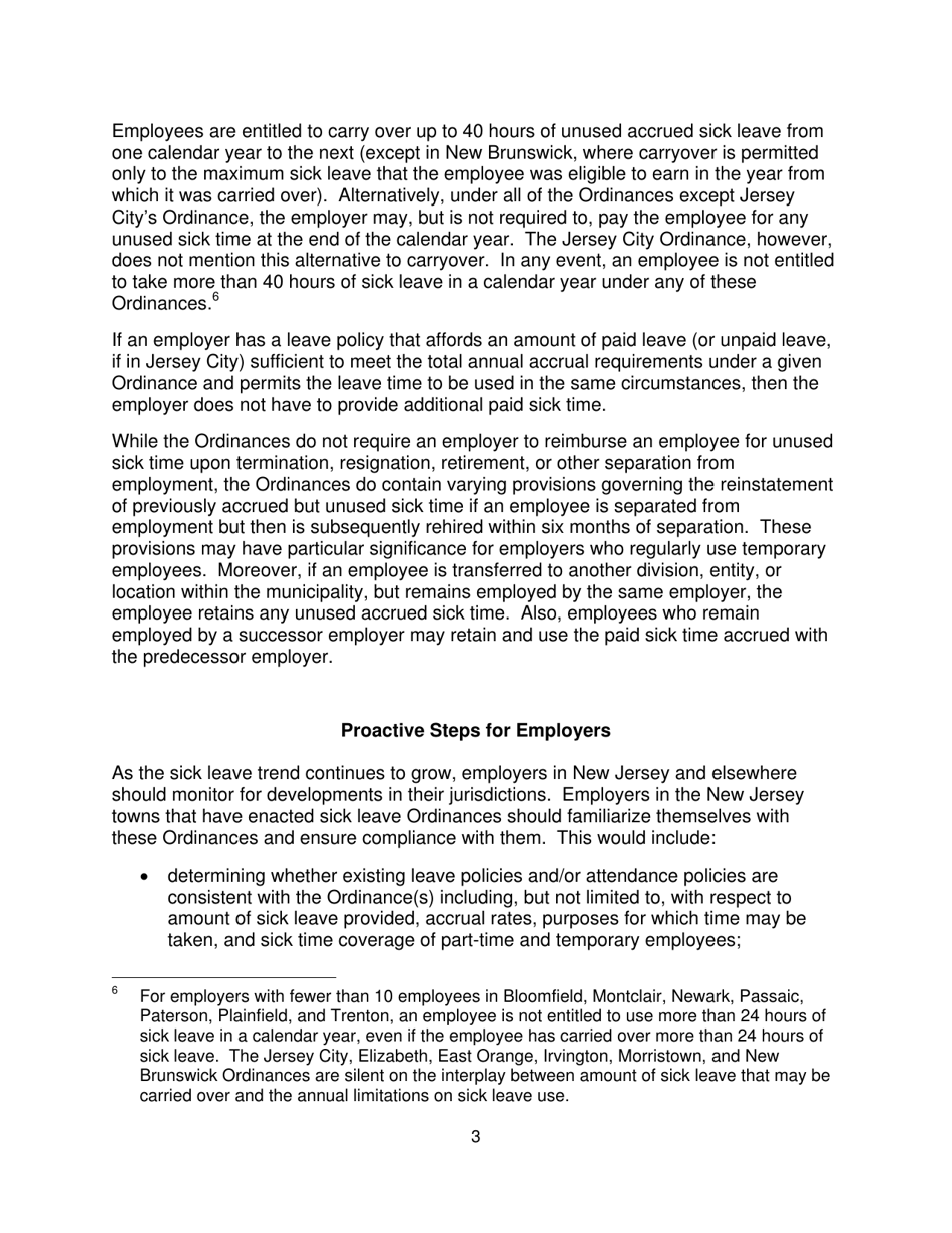 New Jerseys Municipal Sick Leave Ordinances: an Overview - Joseph C. Okeefe, Esq. and Allison L. Martin, Esq. Proskauer Rose Llp, Page 5
