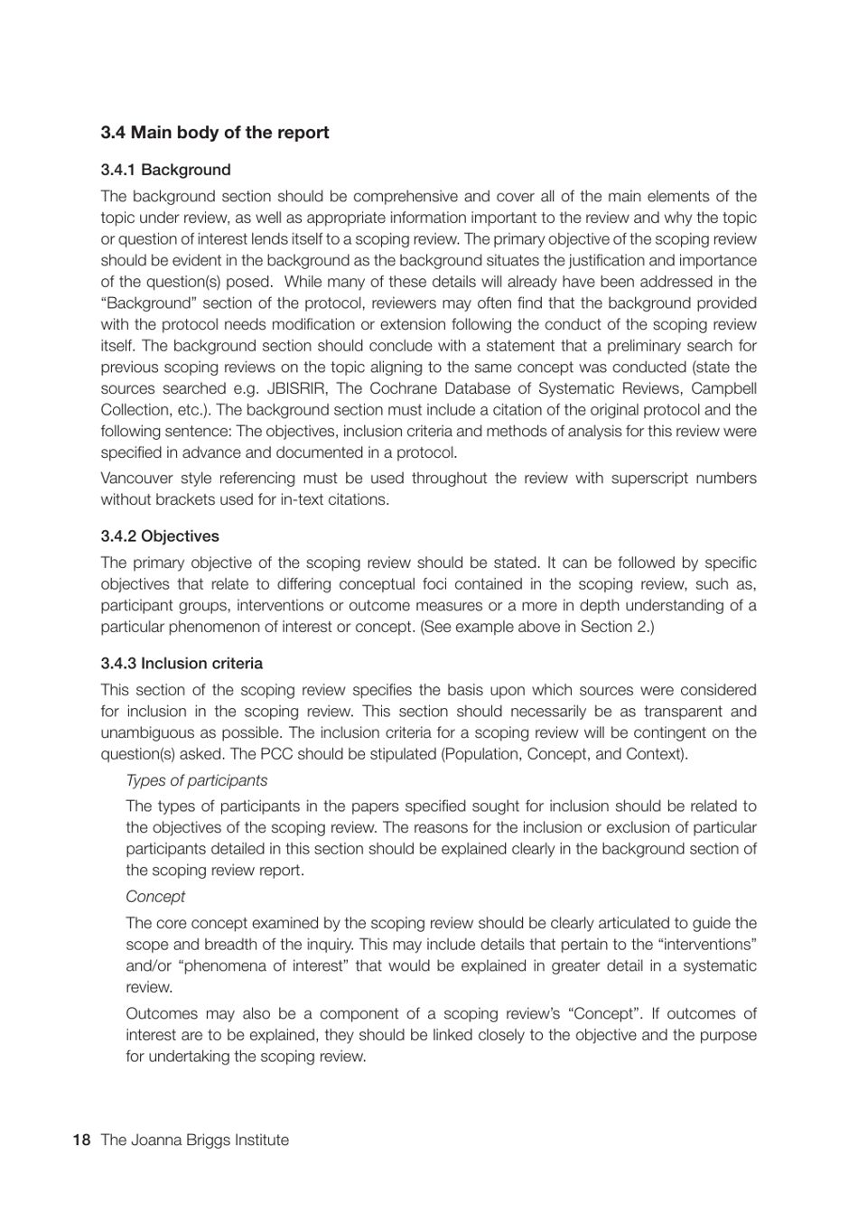 Methodology for Jbi Scoping Reviews - the Joanna Briggs Institute, Page 18