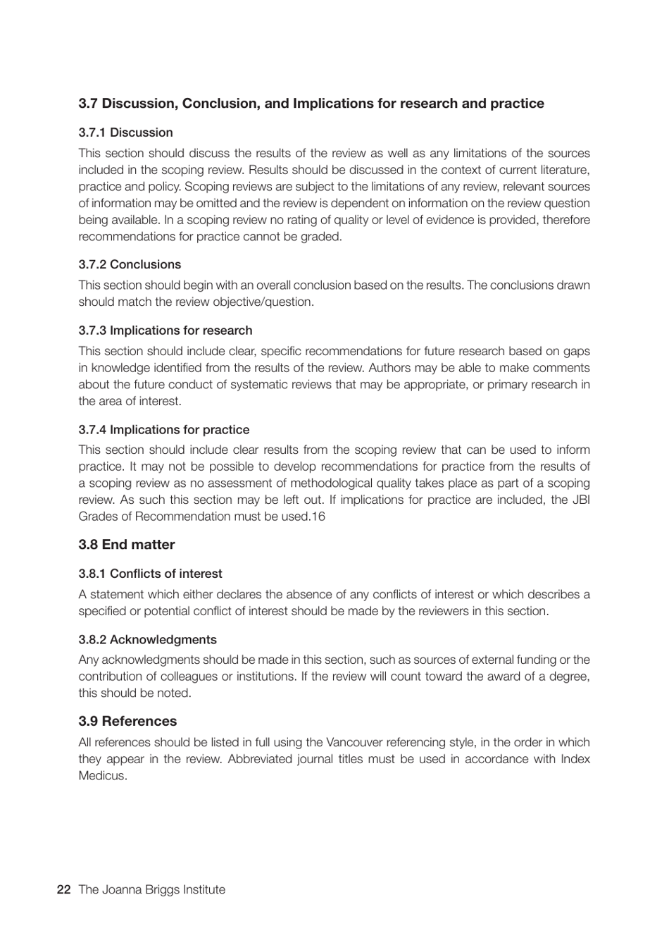 Methodology for Jbi Scoping Reviews - the Joanna Briggs Institute, Page 22