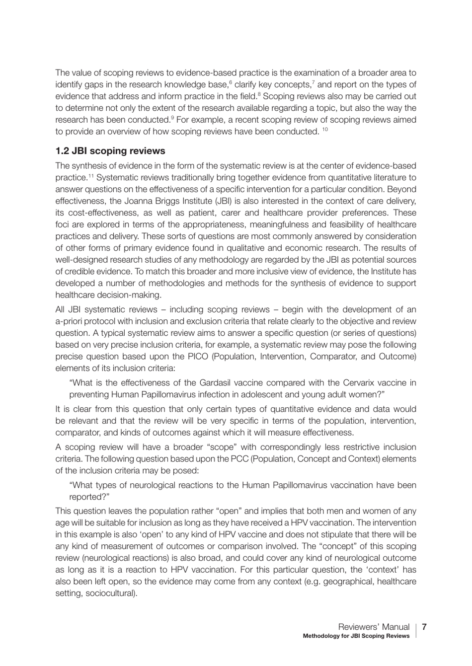 Methodology for Jbi Scoping Reviews - the Joanna Briggs Institute, Page 7