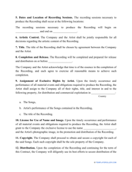 &quot;Recording Contract Template&quot;, Page 2