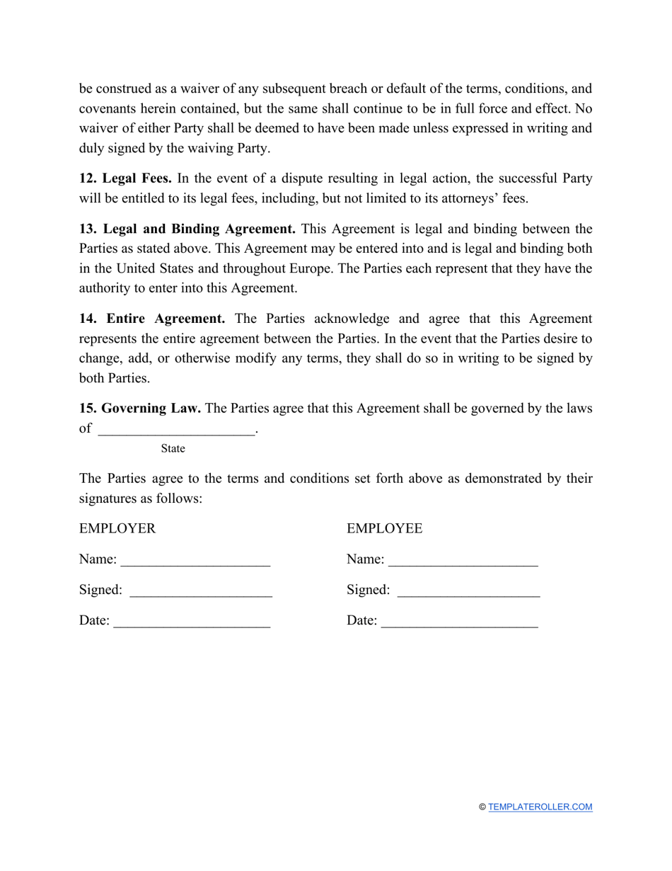 Non-compete Agreement Template - Fill Out, Sign Online and Download PDF ...