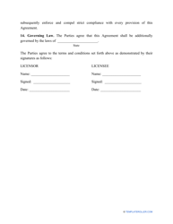License Agreement Template, Page 5