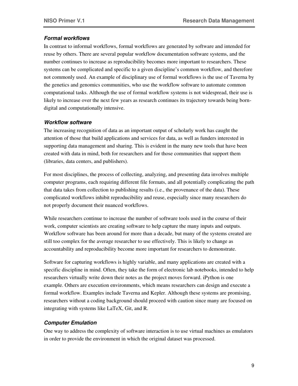 Research Data Management - National Information Standards Organization (Niso), Page 13