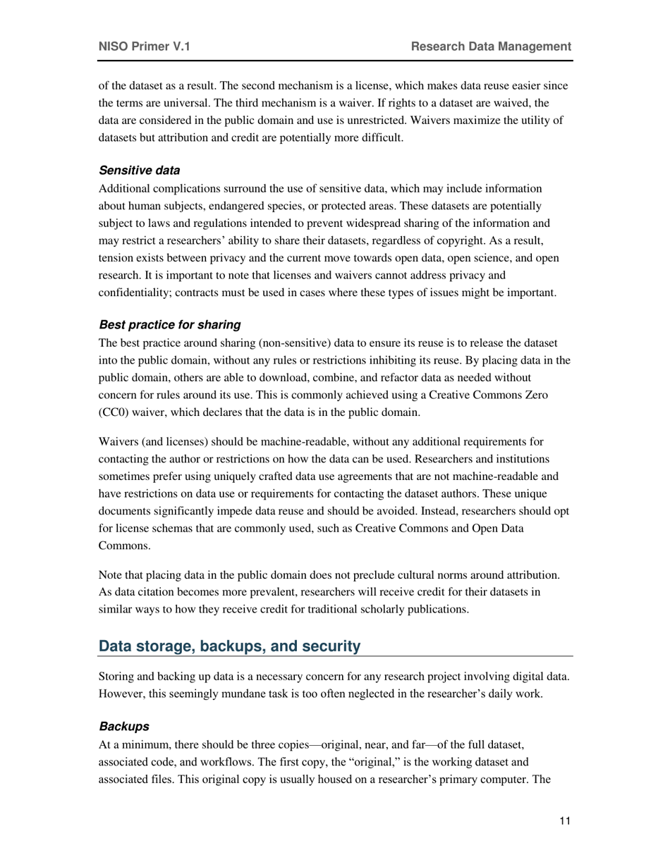 Research Data Management - National Information Standards Organization (Niso), Page 15