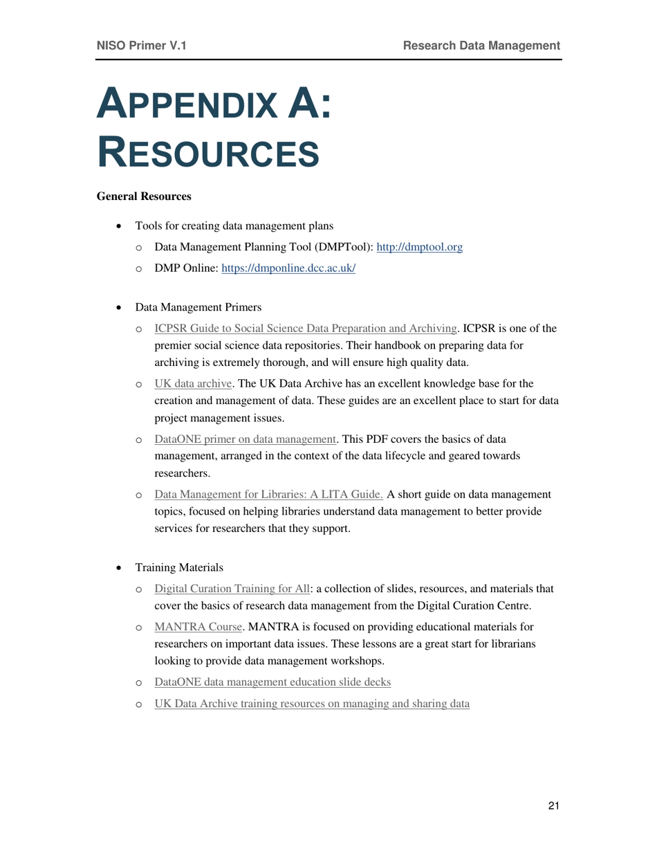 Research Data Management - National Information Standards Organization (Niso), Page 25