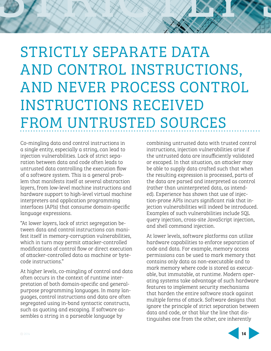 Avoiding the Top 10 Software Security Design Flaws - Ieee Center for Secure Design, Page 14