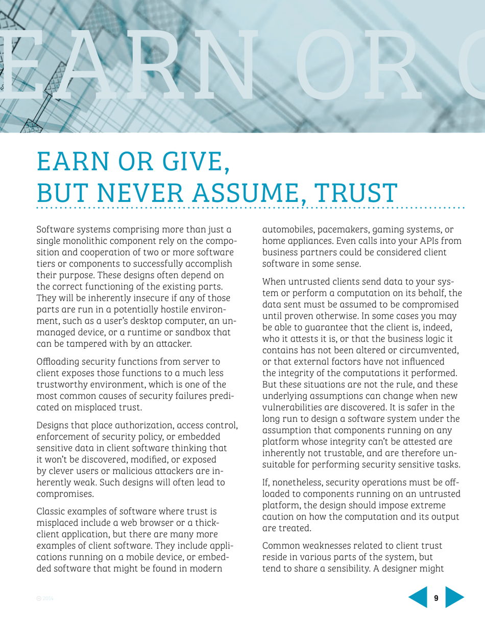 Avoiding the Top 10 Software Security Design Flaws - Ieee Center for Secure Design, Page 9