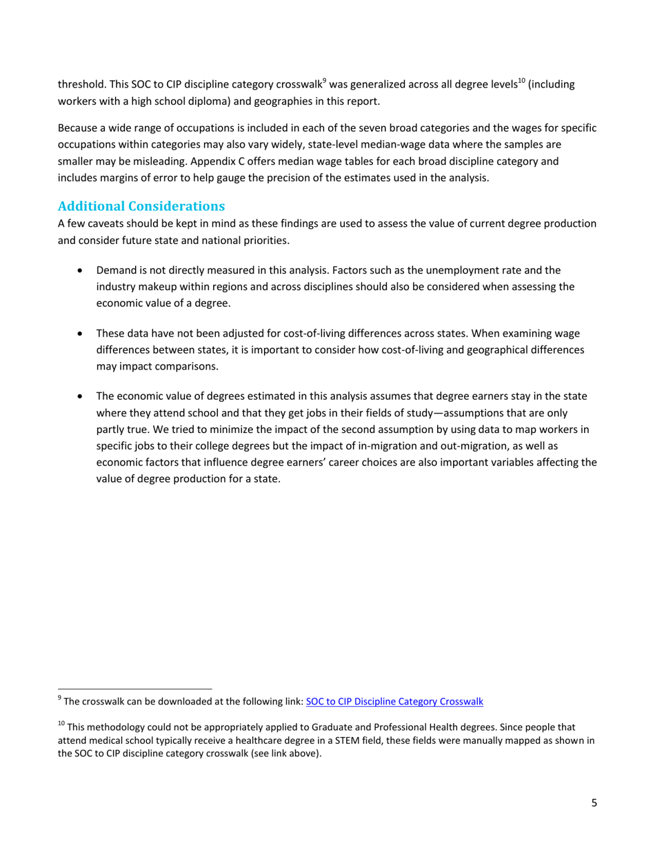 The Economic Benefit of Postsecondary Degrees: a State and National Level Analysis - State Higher Education Executive Officers, Page 5