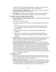 Outreach Training Program Requirements, Page 15