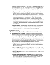 Outreach Training Program Requirements, Page 16