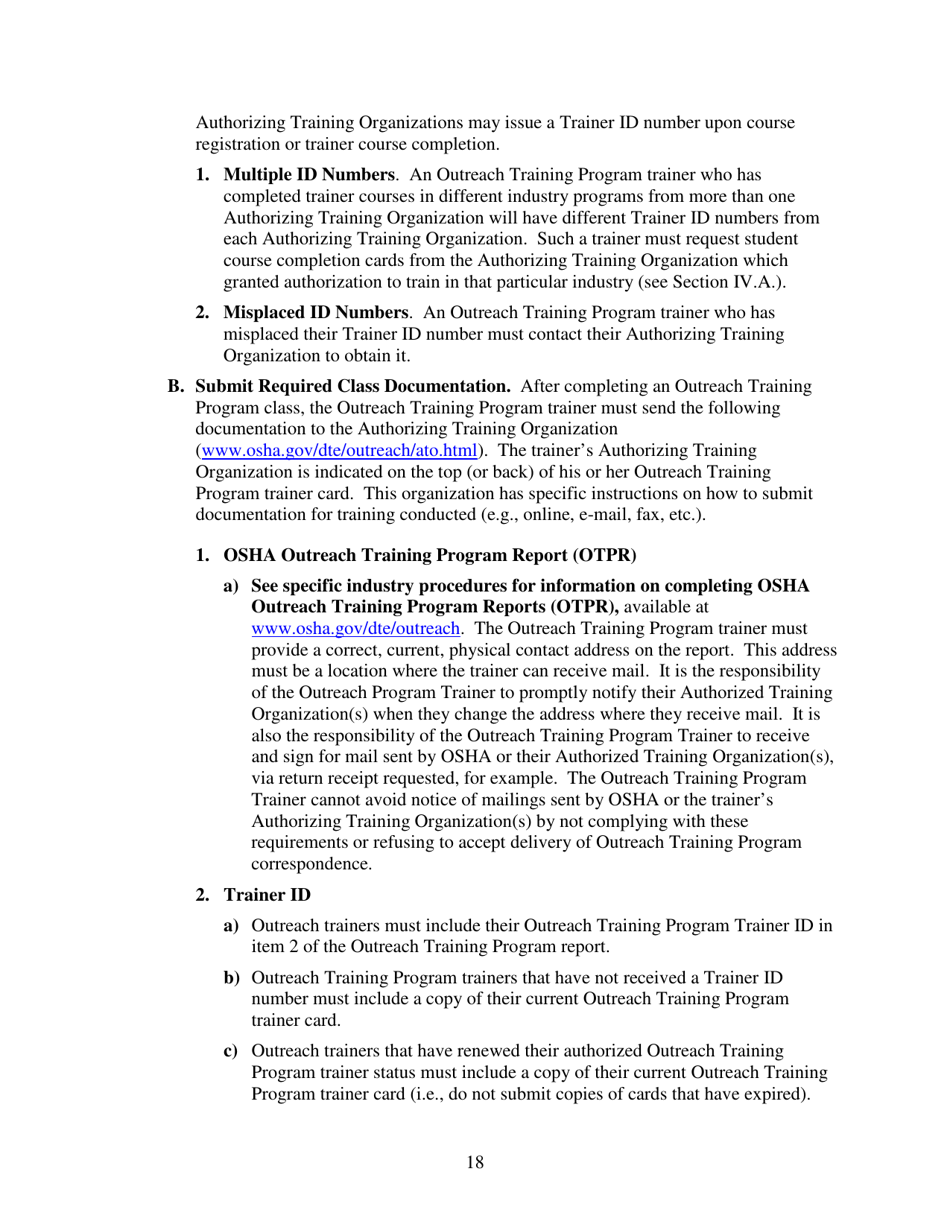 Outreach Training Program Requirements, Page 22