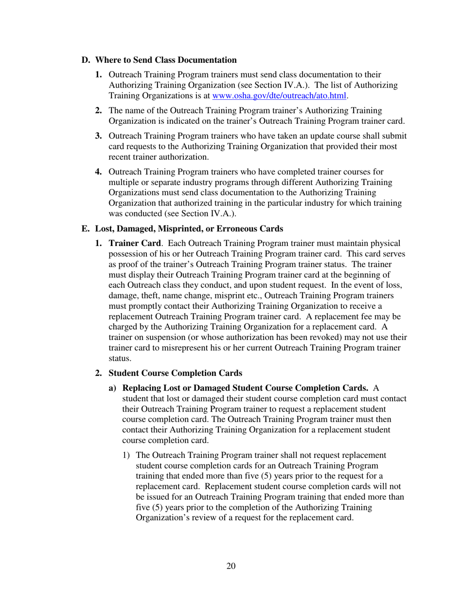 Outreach Training Program Requirements, Page 24