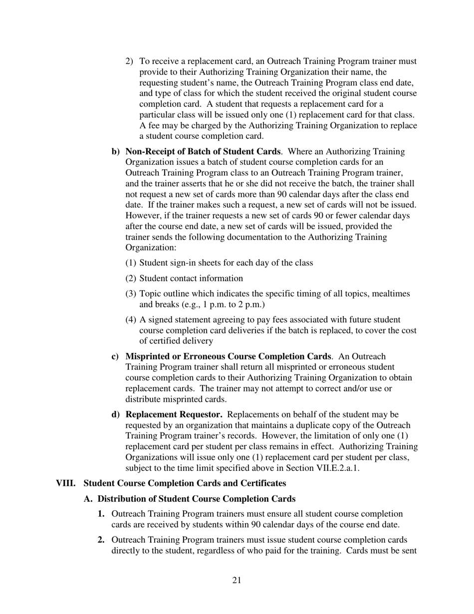 Outreach Training Program Requirements, Page 25