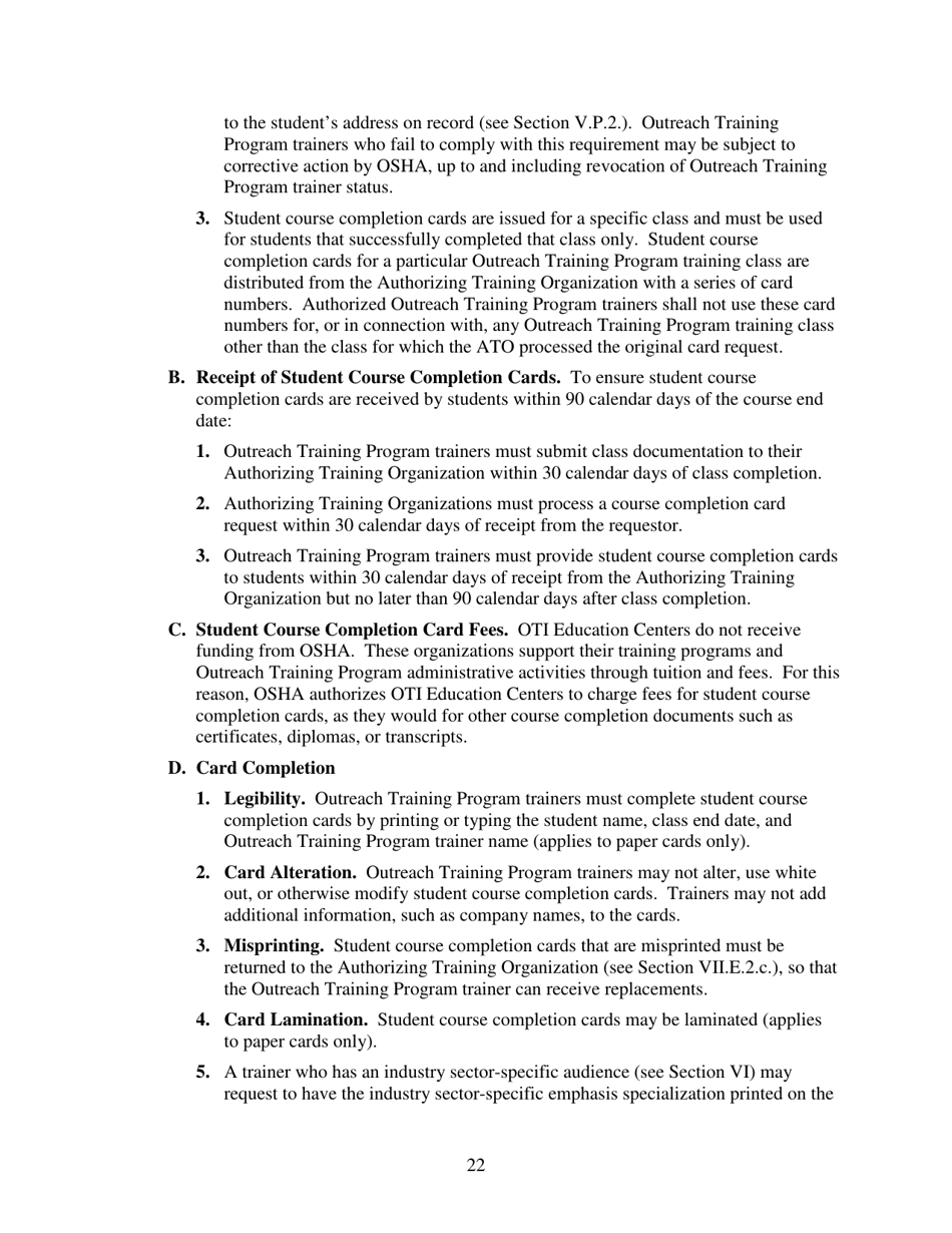 Outreach Training Program Requirements, Page 26
