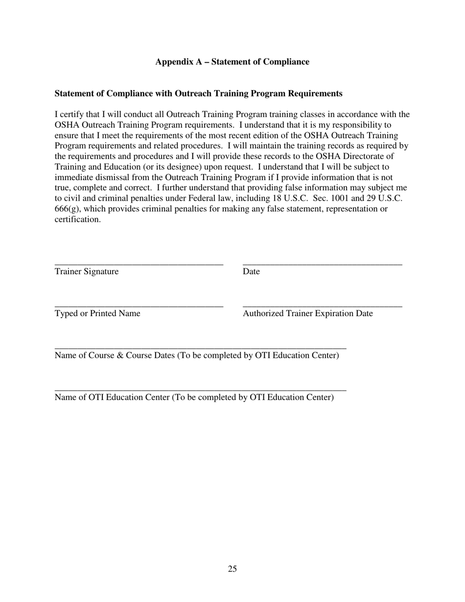 Outreach Training Program Requirements, Page 29