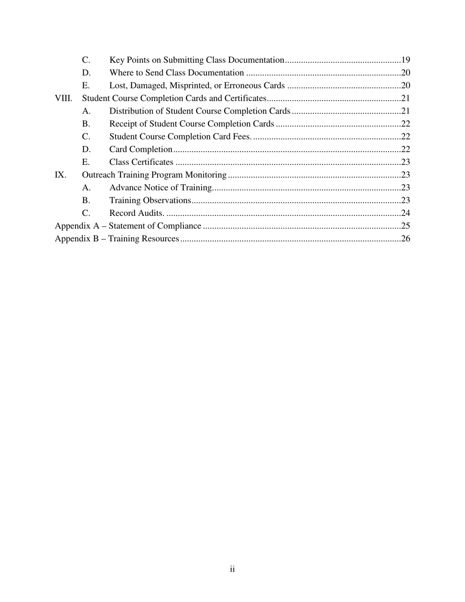 Outreach Training Program Requirements, Page 4