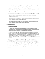Outreach Training Program Requirements, Page 17